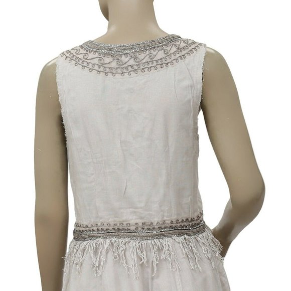 Free People Embroidered Lace Gray Wrap Dress S US - Picture 4 of 16